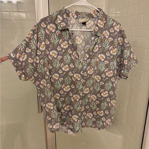Universal Thread Floral Button-Up Blouse